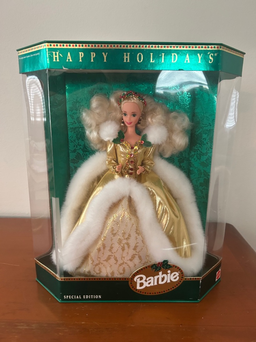 Barbie Happy Holidays Gold Special Edition Doll - 1994 - Box taped on side